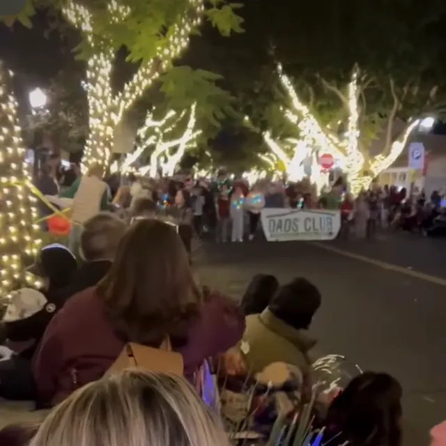 The Dads' Club banner in the Montrose Christmas Parade